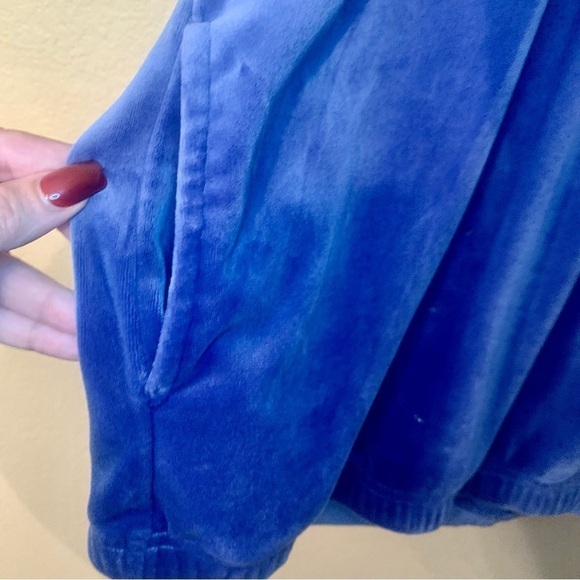 FILA Velour Hoodie Sweatshirt Medium Quarter-Zip Pockets Elastic Waist & Cuffs - Picture 8 of 15